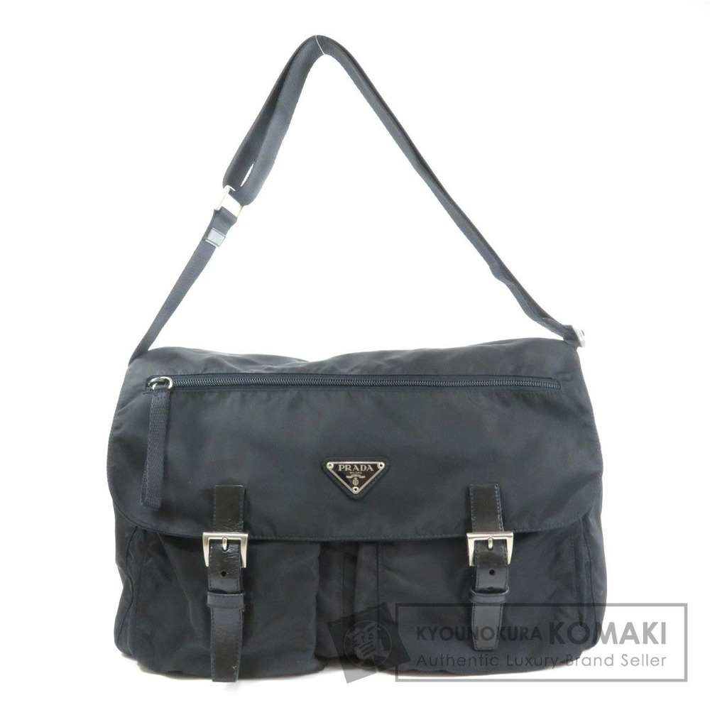Prada logo plate Black Shoulder Crossbody bag